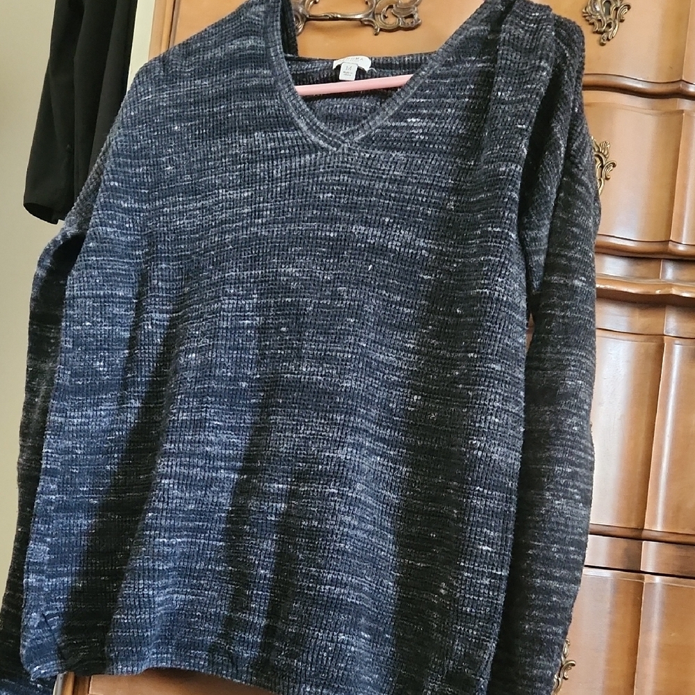 Black and Gray V-Neck Sweater